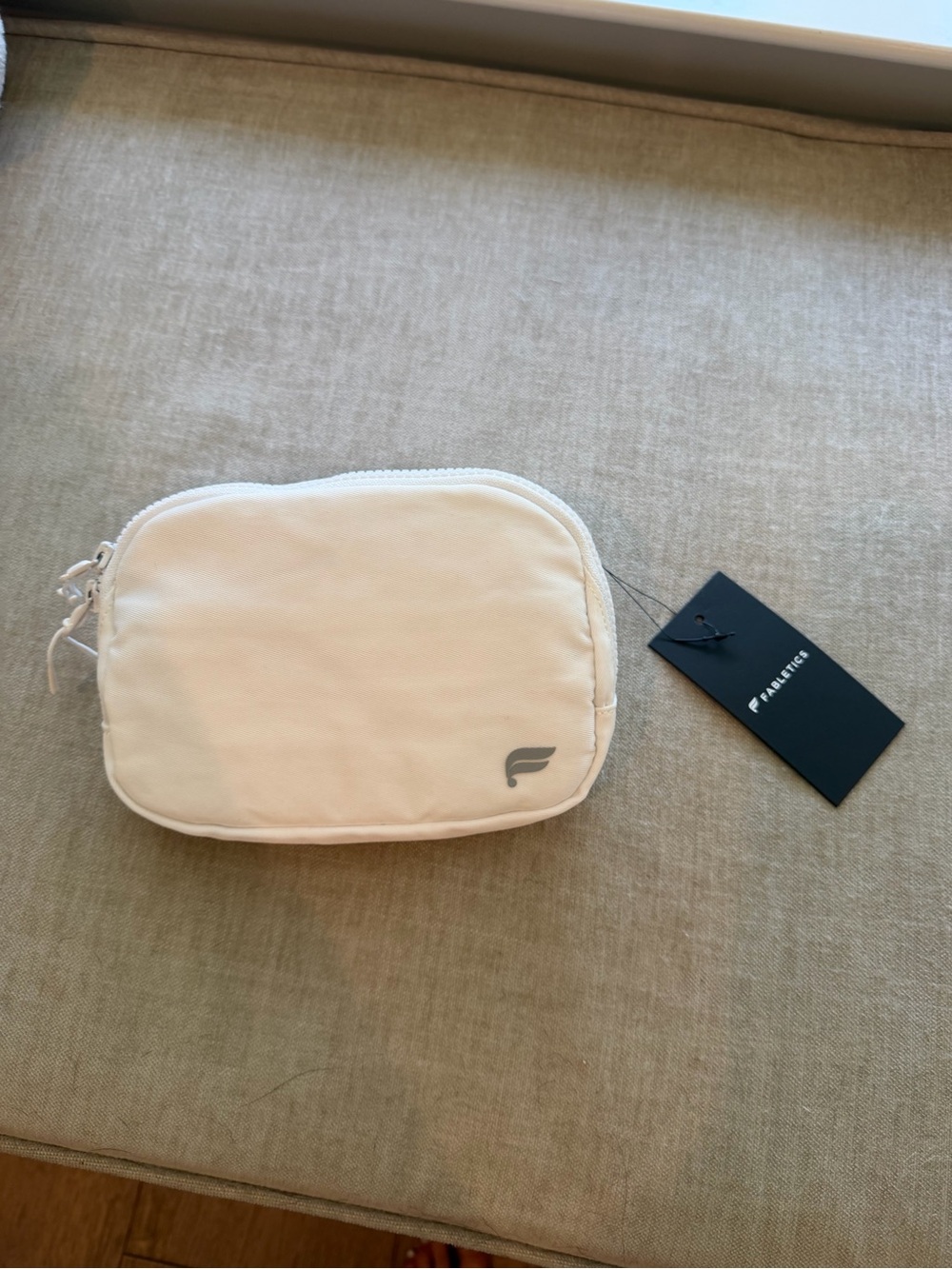 Fabletics Light Cream Compact Cosmetic Pouch